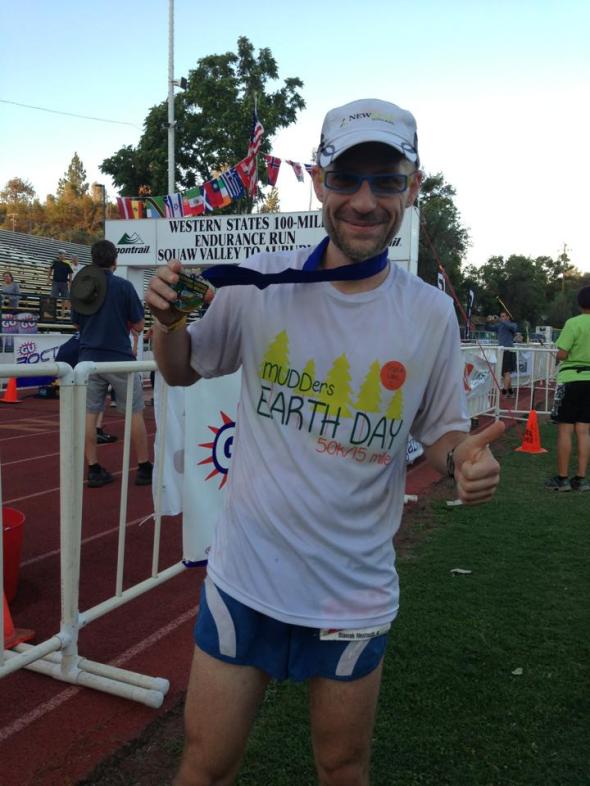 Siamak, all smiles at the finish.