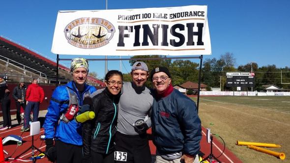 Jeff and Crew Finish Line Pinhoti 100 2014