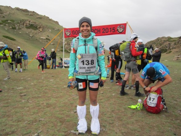 Edna competed with both the USA and Mexican flags on her uniform.